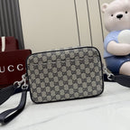 Gucci Canvas & Leather Zip Crossbody Bag