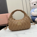 Miu Miu Brown Lambskin Leather Vintage-Finish Handbag