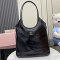 Miu Miu Black Patent Leather Logo Tote Bag