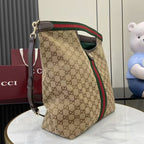 Gucci Black Canvas & Leather Double G Handbag