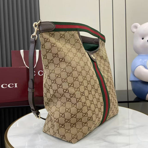 Gucci Black Canvas & Leather Double G Handbag