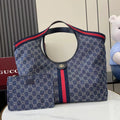 Gucci White Denim Double G Tote Bag