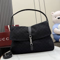 Gucci Black Canvas & Leather Jackie 1961 Crossbody Bag