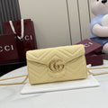 Gucci Yellow Leather GG Marmont Clutch
