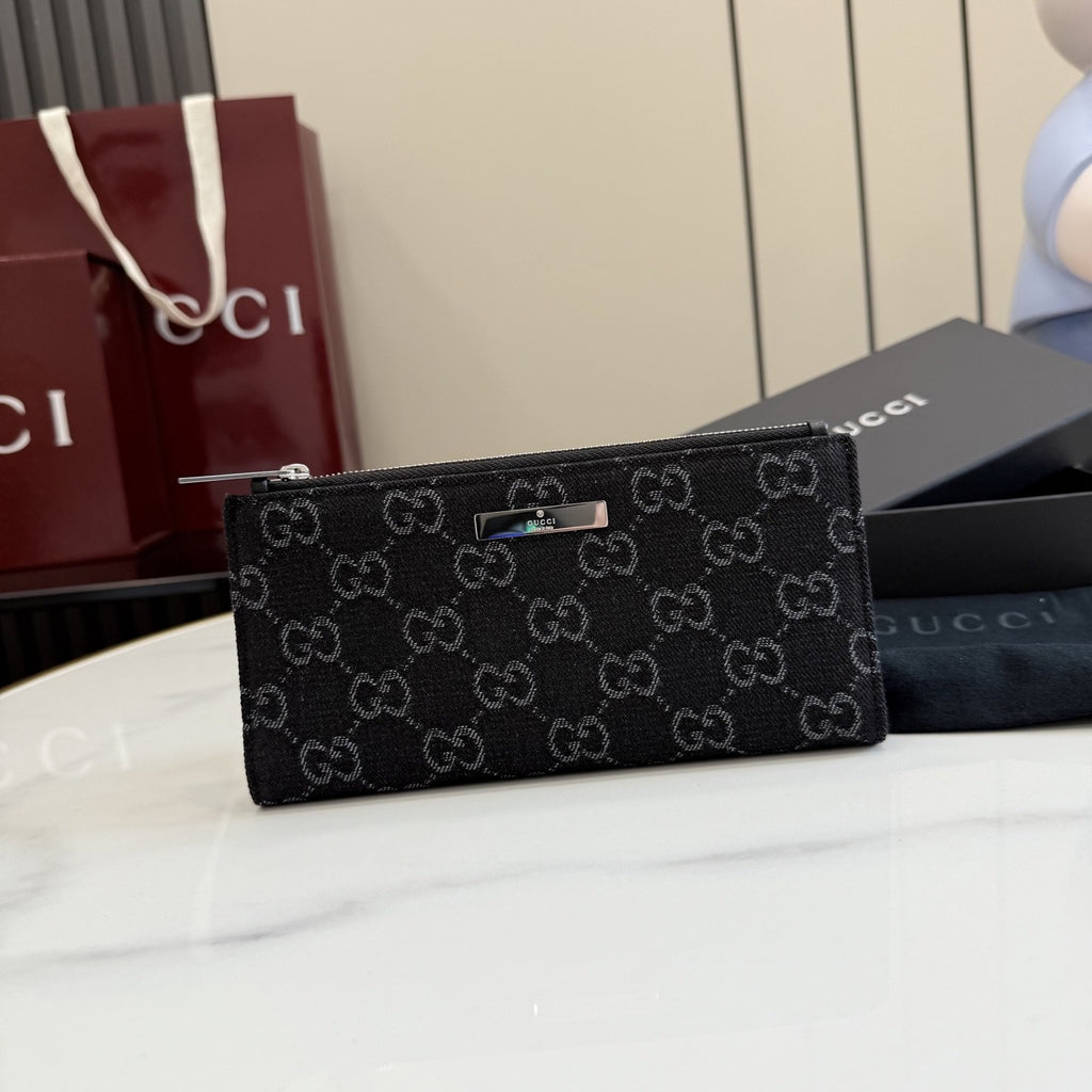Gucci Black Denim Logo Wallet