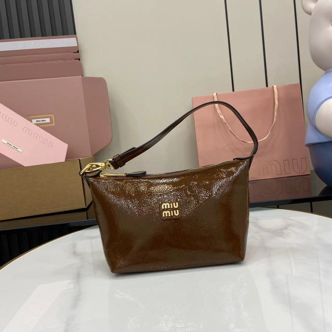 Miu Miu Patent Leather Logo Handbag