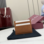 Gucci Brown Leather Openwork Card Holder