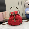 Miu Miu Brown Canvas & Calfskin Leather Backpack