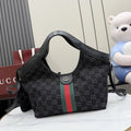 Gucci Black Denim & Leather Double G Clutch
