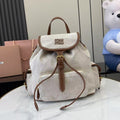Miu Miu Brown Canvas & Calfskin Leather Backpack