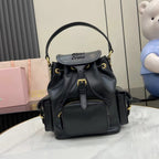 Miu Miu Black Calfskin Leather Backpack
