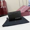 Gucci Black Leather & Canvas Card Holder