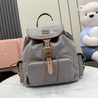 Miu Miu Brown Canvas & Calfskin Leather Backpack