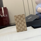 Gucci Green Canvas & Leather Logo Card Holder