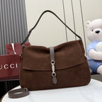 Gucci Brown Lambskin Leather Jackie 1961 Crossbody Bag