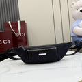 Gucci Black Canvas & Leather Zip Crossbody Bag