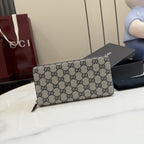 Gucci Canvas & Leather Zip Wallet