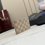 Gucci Green Canvas & Leather Logo Wallet