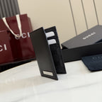 Gucci Black Leather & Canvas Card Holder