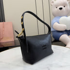 Miu Miu Black Patent Leather Logo Handbag