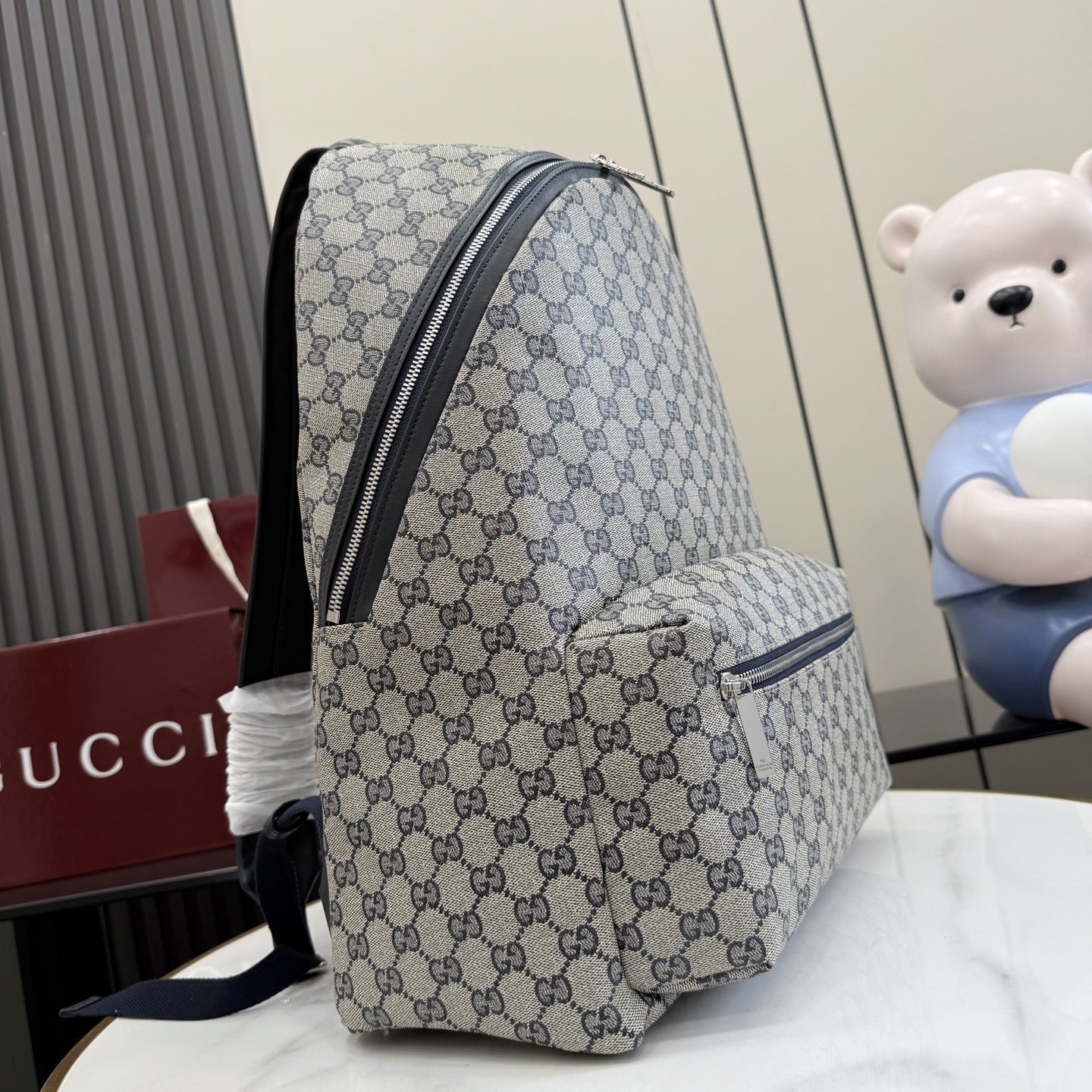 Gucci Canvas & Leather Zip Backpack