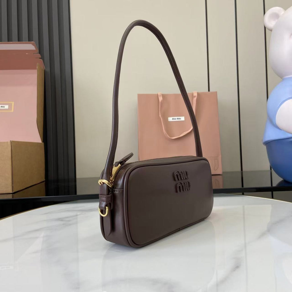 Miu Miu Calfskin Leather & Cotton Colorblock Handbag
