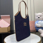 Miu Miu Black Leather Logo Tote Bag