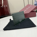 Gucci Green Leather Logo Card Holder