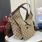 Gucci White Canvas Double G Tote Bag