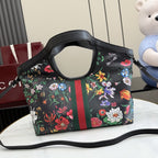 Gucci Black Leather Double G Tote Bag