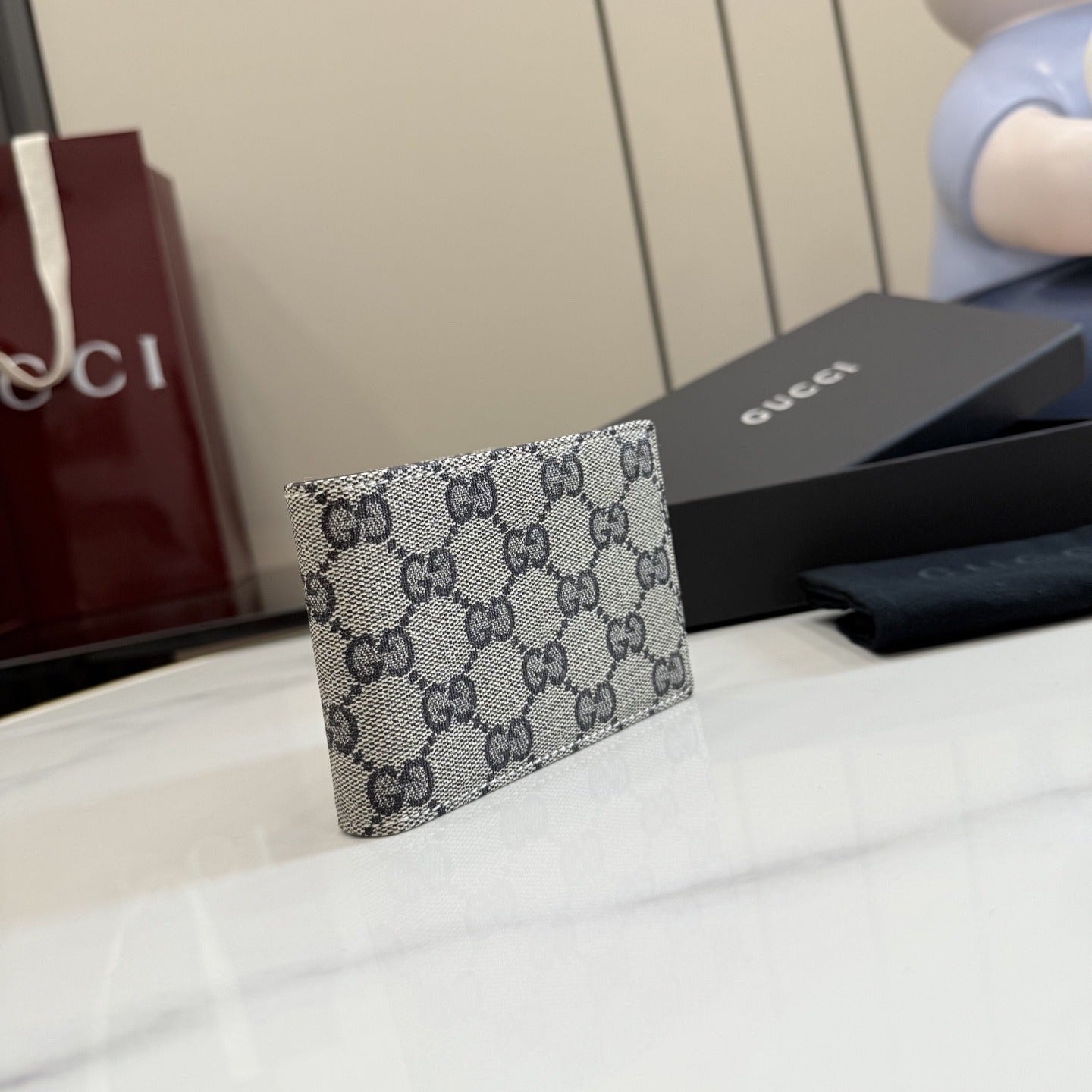 Gucci Green Canvas & Leather Logo Wallet
