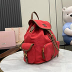 Miu Miu Brown Canvas & Calfskin Leather Backpack