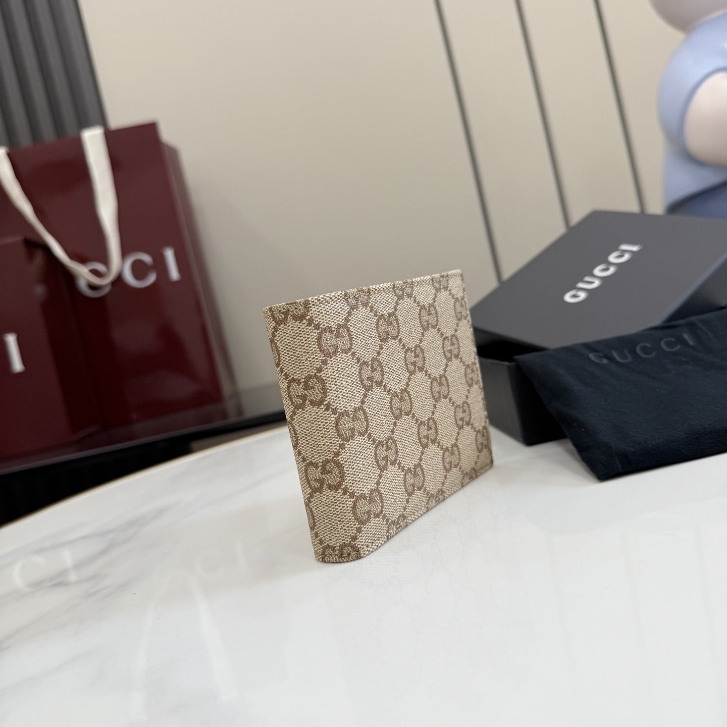 Gucci Brown Canvas & Leather Wallet