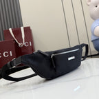 Gucci Black Canvas & Leather Zip Crossbody Bag