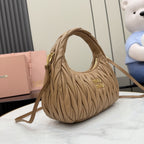 Miu Miu Brown Lambskin Leather Vintage-Finish Handbag