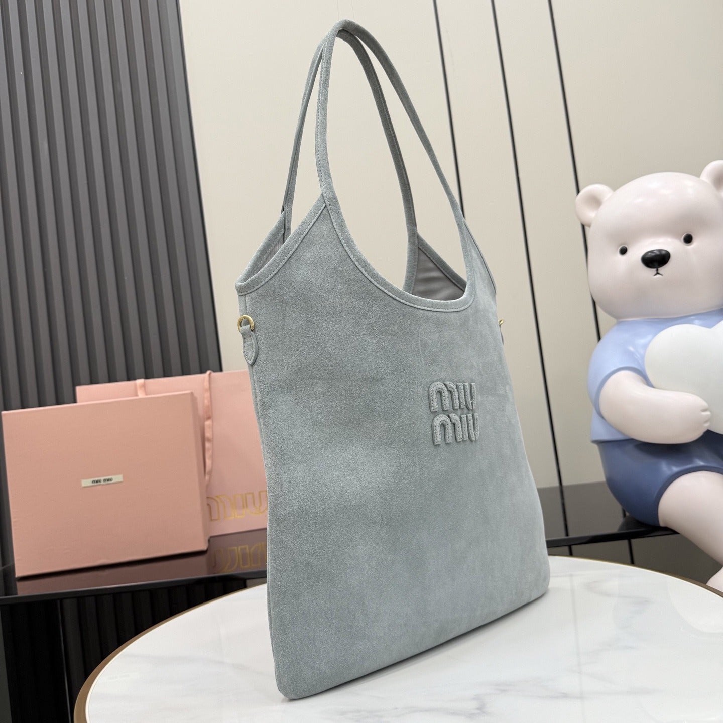 Miu Miu Gray Corduroy Handbag