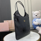 Miu Miu Lambskin Leather Logo Tote Bag