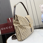 Gucci Brown Canvas & Leather Jackie 1961 Crossbody Bag