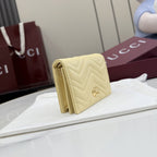 Gucci Yellow Lambskin Leather GG Marmont Wallet