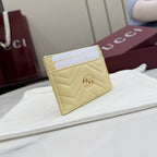 Gucci Yellow GG Marmont Card Holder