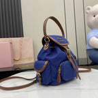 Miu Miu Brown Canvas & Calfskin Leather Backpack