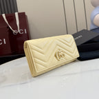Gucci Yellow Leather GG Marmont Wallet