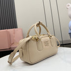 Miu Miu Yellow Leather Logo Handbag