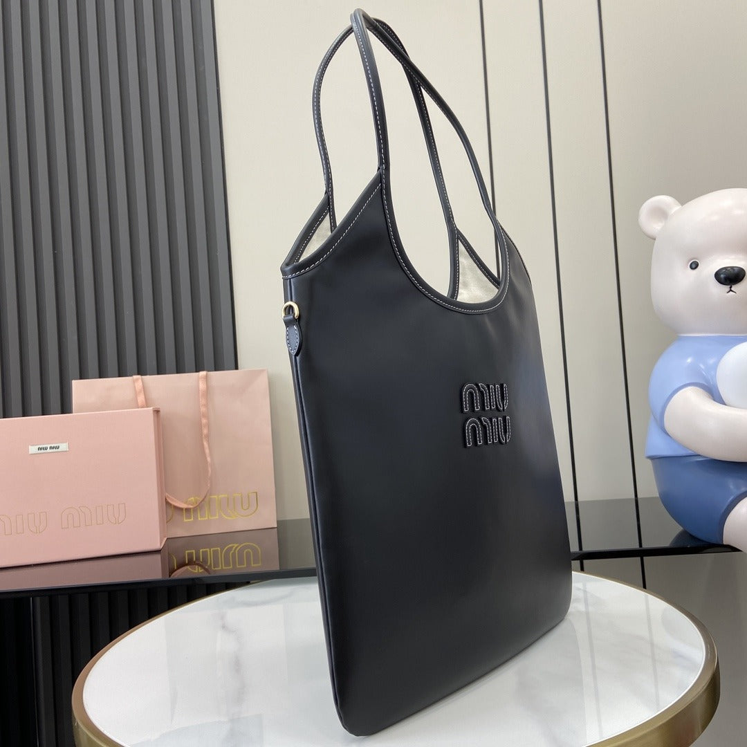 Miu Miu Leather Logo Tote Bag