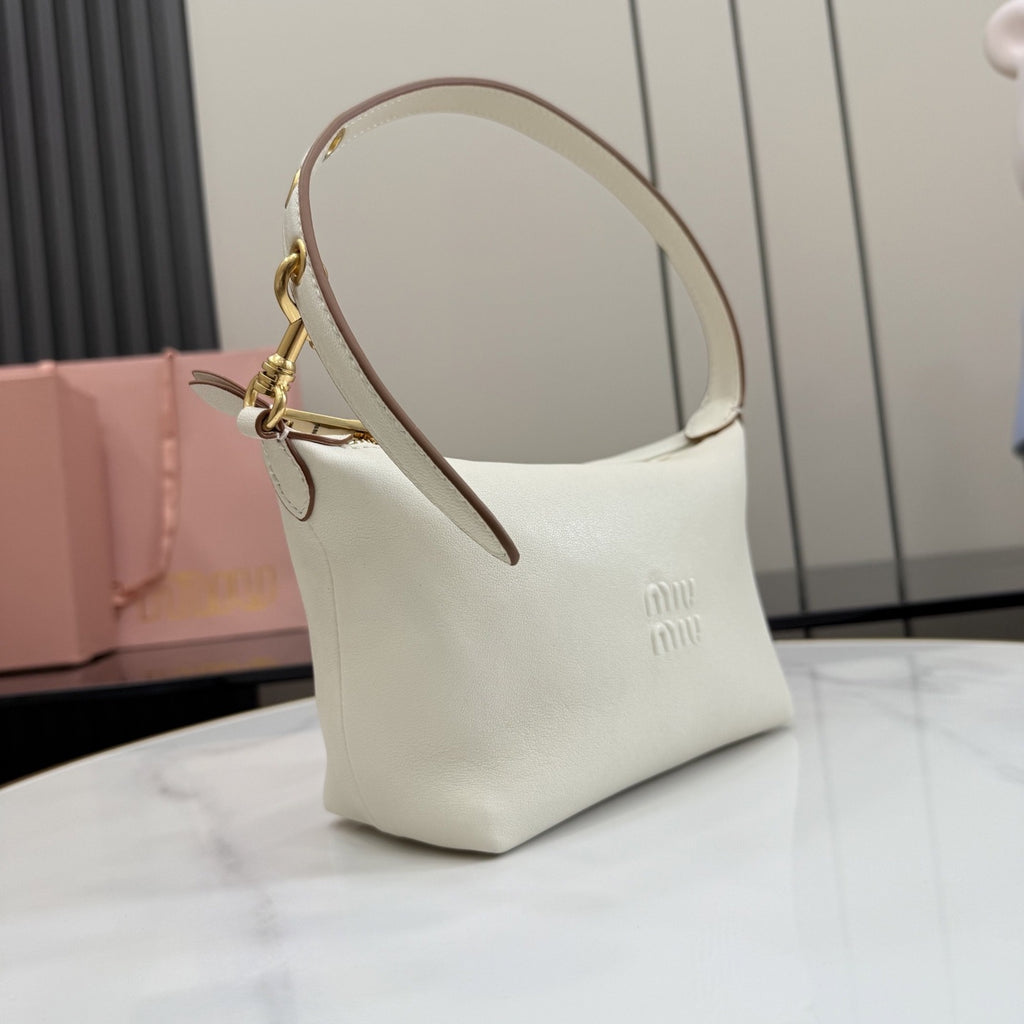 Miu Miu White Patent Leather Logo Handbag