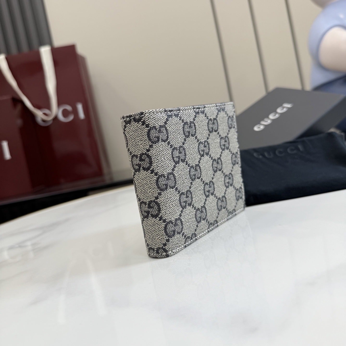 Gucci Canvas & Leather Logo Wallet