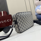 Gucci Canvas & Leather Zip Crossbody Bag
