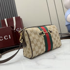 Gucci Brown Canvas & Leather Horsebit Crossbody Bag