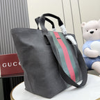 Gucci Black Canvas & Leather Vintage-Finish Tote Bag