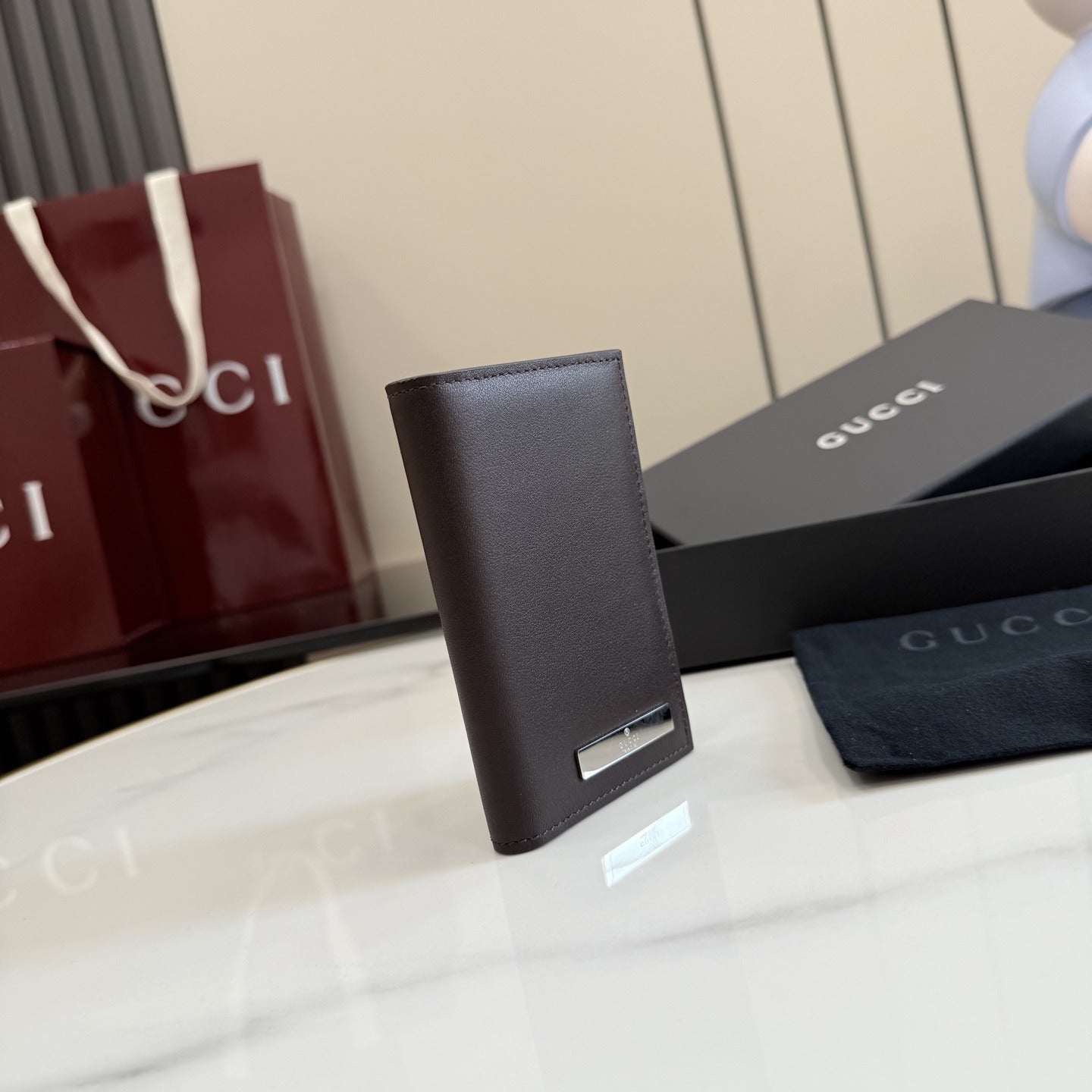 Gucci Brown Leather Card Holder